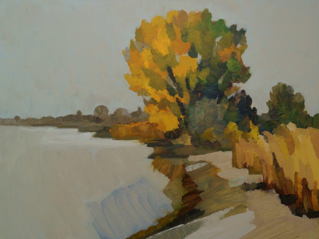 Frank Dekkers Landscape Painting - ''Silent Autumn Afternoon'', Contemporary Dutch Oil Painting of a Landscape