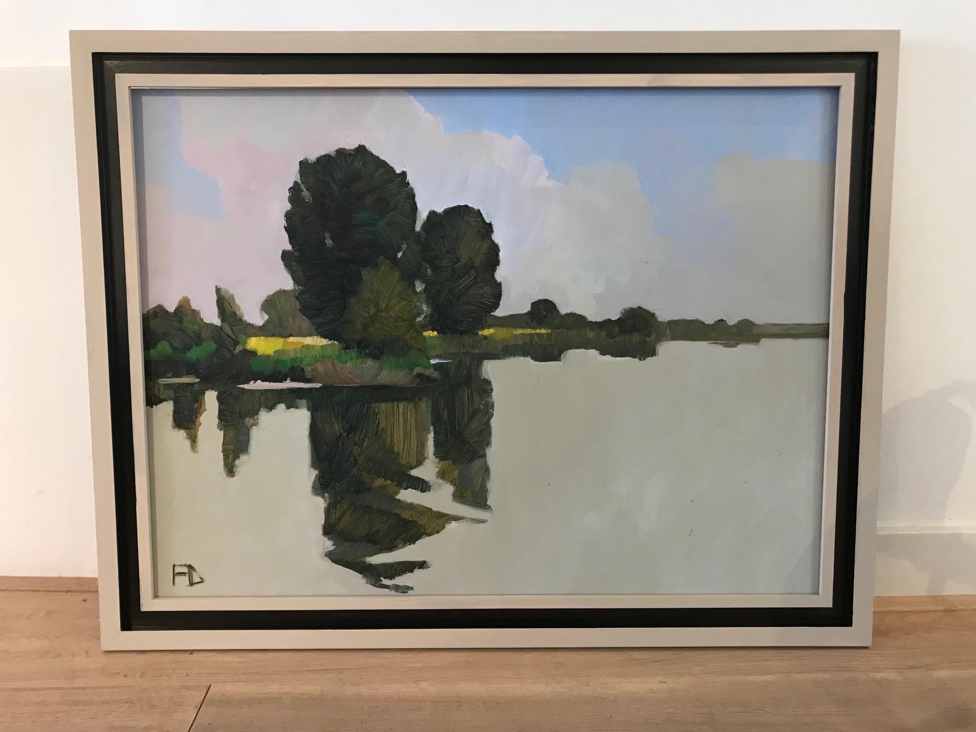 ''Silent Lek'', Contemporary Dutch Oil Painting of a Landscape 2