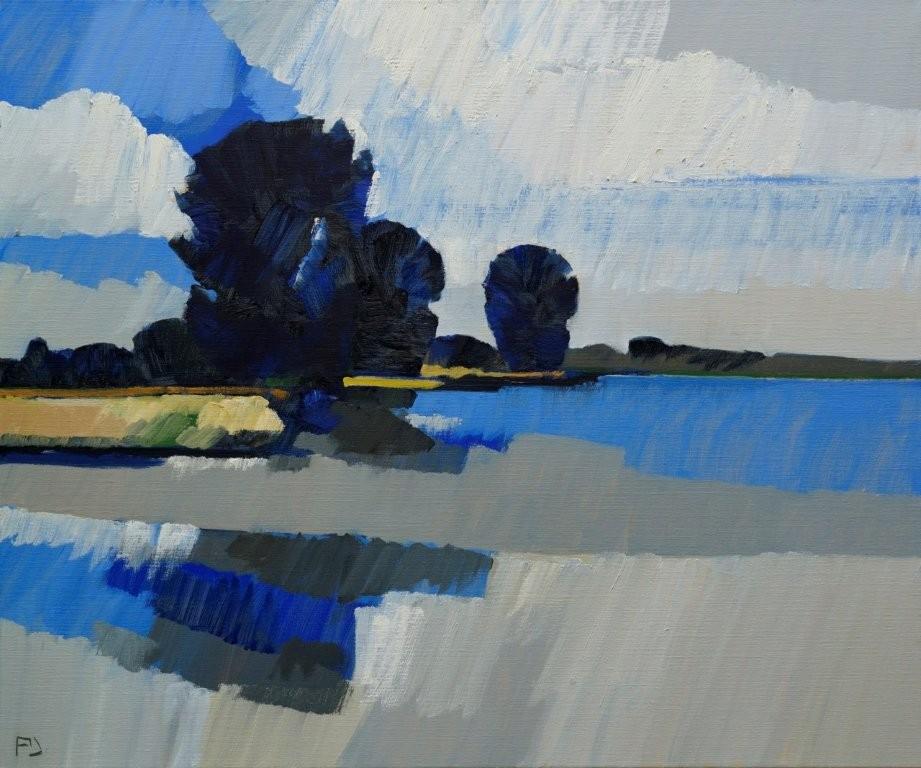 Frank Dekkers Figurative Painting - Summer - Contemporary Impressionistic Painting of a Landscape