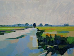 ''Summer day in the Polder'', Contemporary Dutch Oil Painting of a Landscape