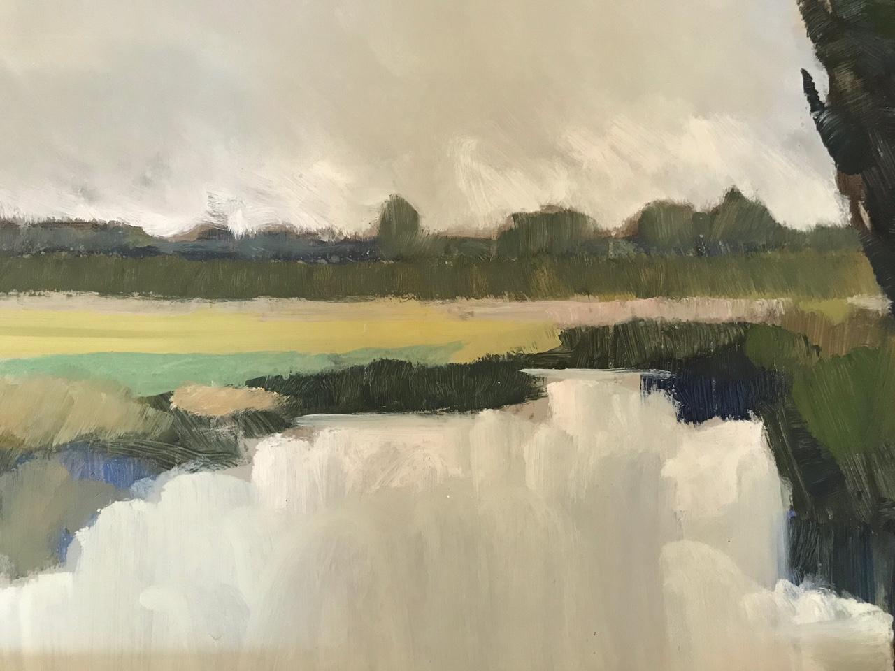 ''Summer Rain'', Contemporary Dutch Oil Painting of a Landscape 3