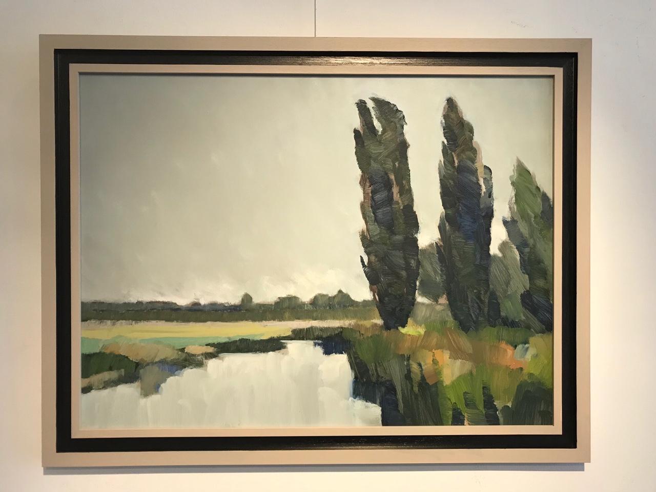 ''Summer Rain'', Contemporary Dutch Oil Painting of a Landscape 4