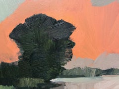 ''Sunset'', Contemporary Dutch Oil Painting of a Landscape in April