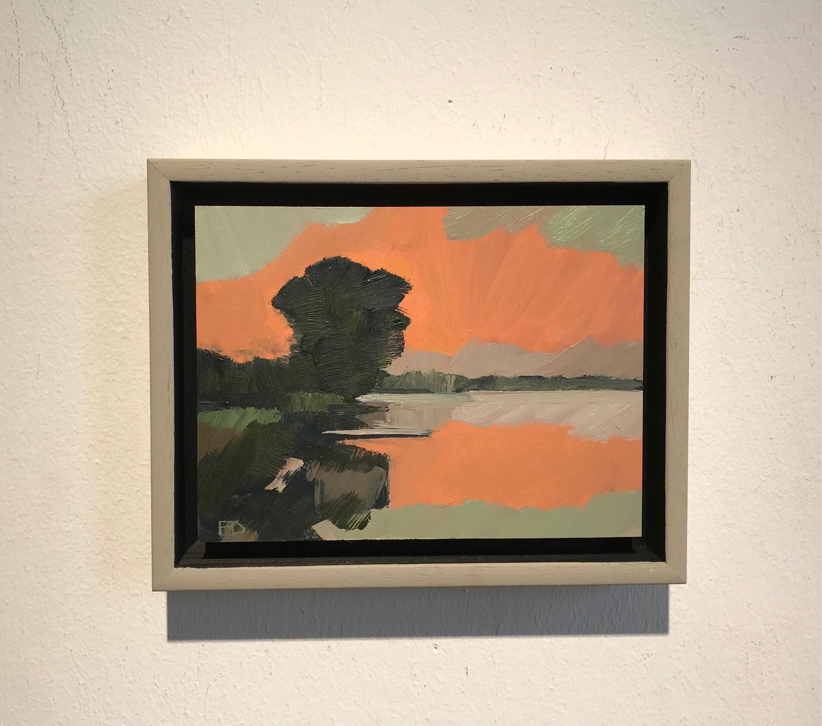 ''Sunset'', Contemporary Dutch Oil Painting of a Landscape in April For Sale 2