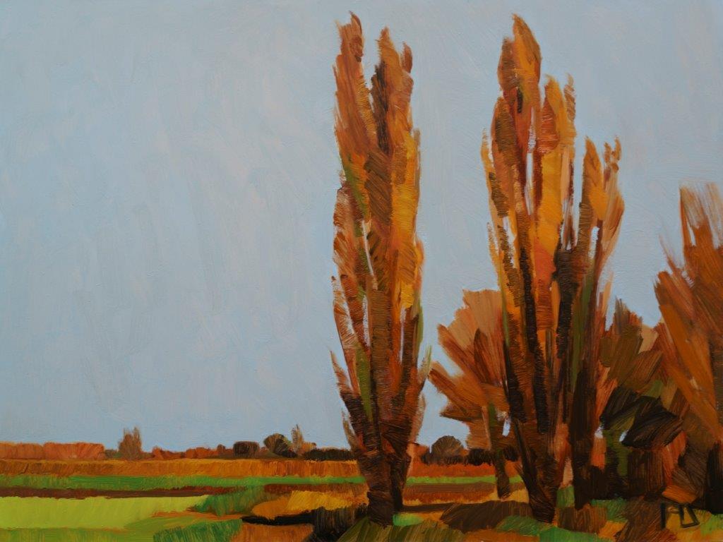 Frank Dekkers Landscape Painting - ''Winter in the Polder'', Contemporary Dutch Oil Painting of a Landscape