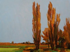 ''Winter in the Polder'', peinture à l'huile hollandaise contemporaine d'un paysage