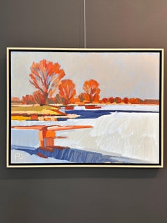 Winter Wood Glowing  - 21st Century Contemporary Impressionistic  Painting