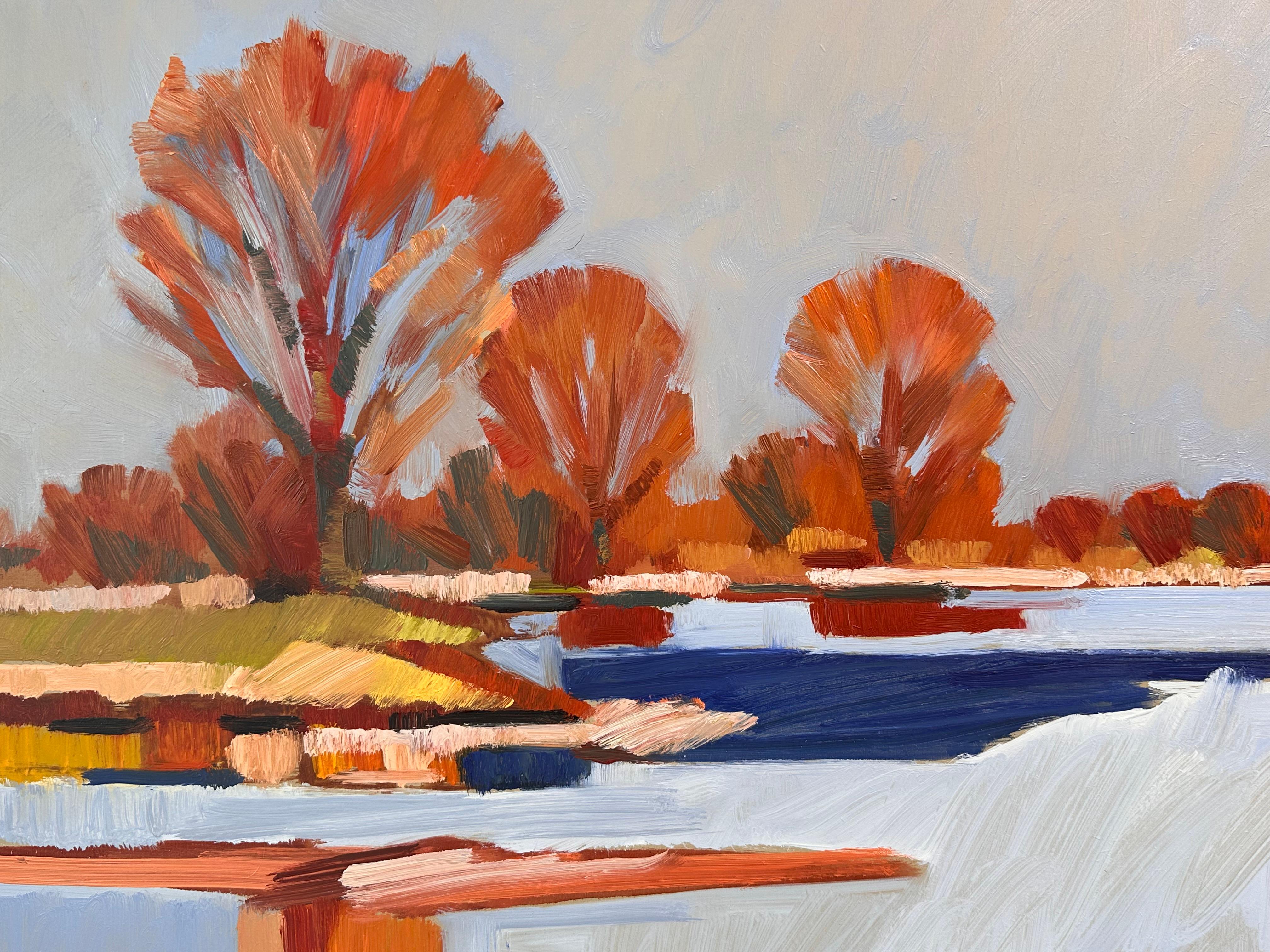 Invierno Madera Brillante  - Siglo XXI Contemporáneo Impresionista  Pintura en venta 2