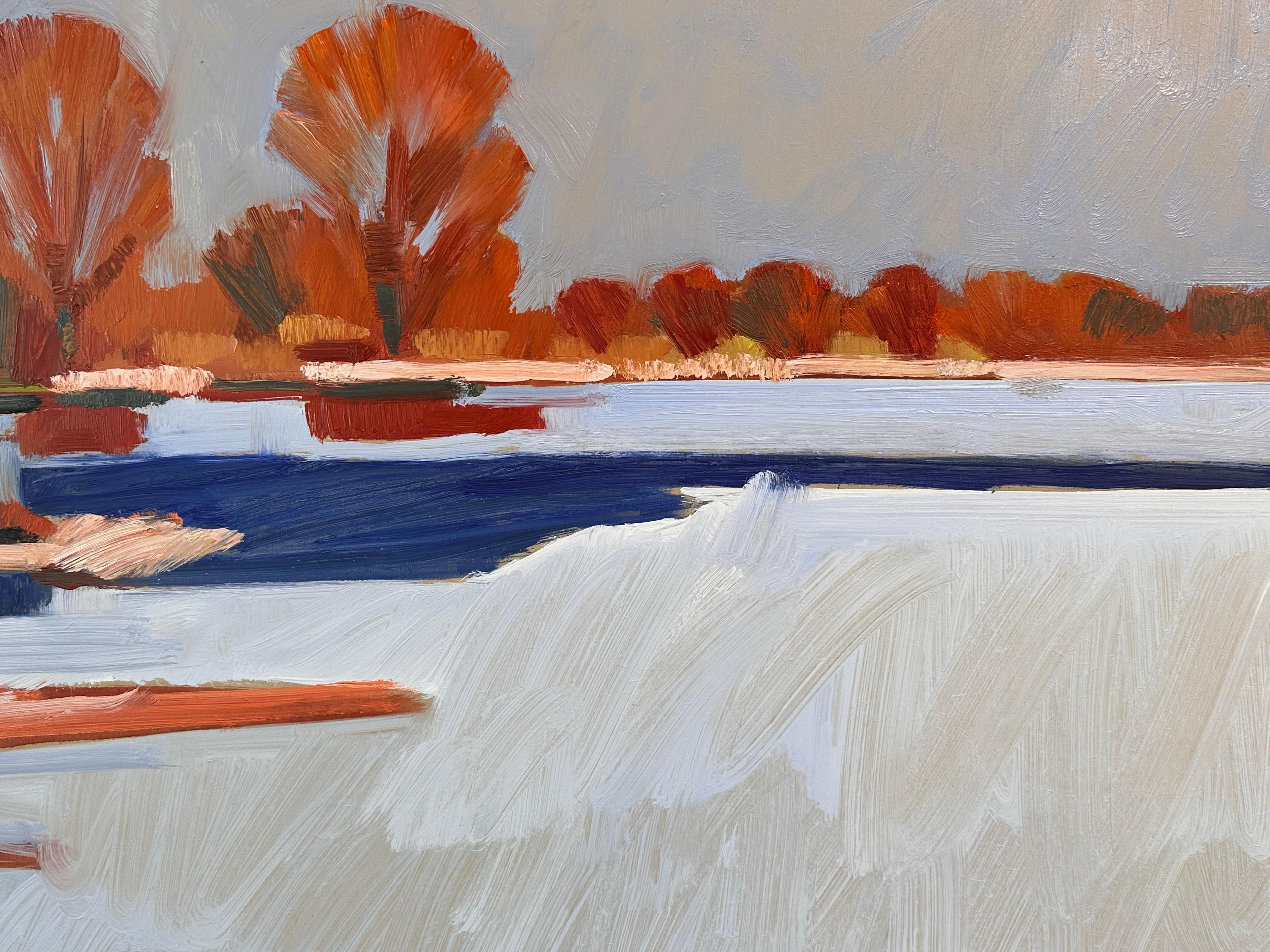 Invierno Madera Brillante  - Siglo XXI Contemporáneo Impresionista  Pintura en venta 4