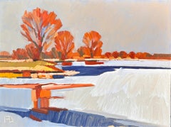 Invierno Madera Brillante  - Siglo XXI Contemporáneo Impresionista  Pintura