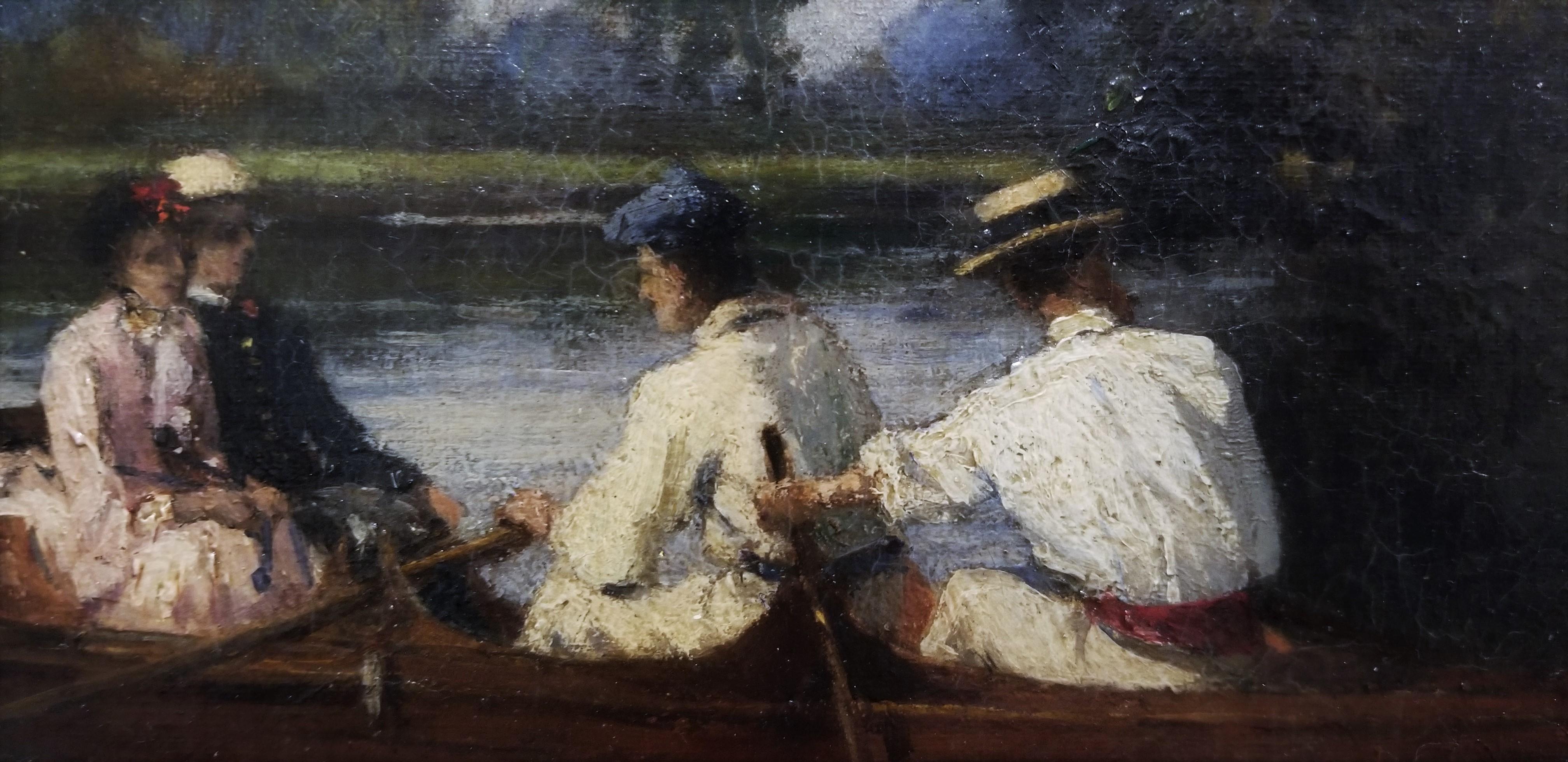 Promenade en Bateau en Soirée (Paseo nocturno en barco) /// Pintura Impresionista Arte en venta 8