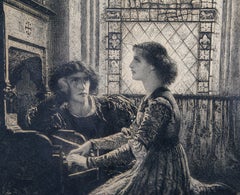 Harmony, Framed Vintage Etching by Frank Dicksee