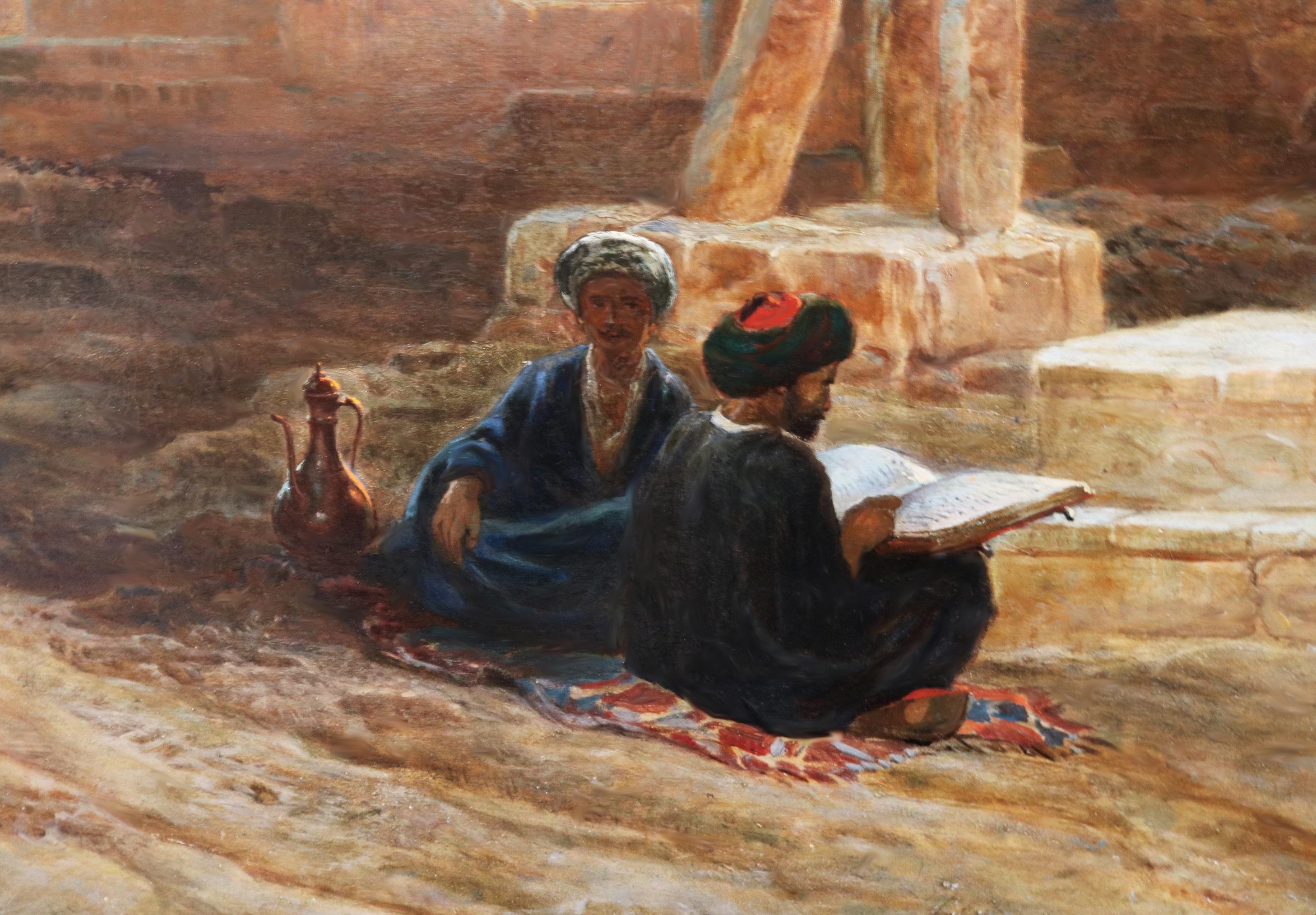 Tumbas de los sultanes - Pintura al óleo orientalista del siglo XIX Real Academia 1873 en venta 5