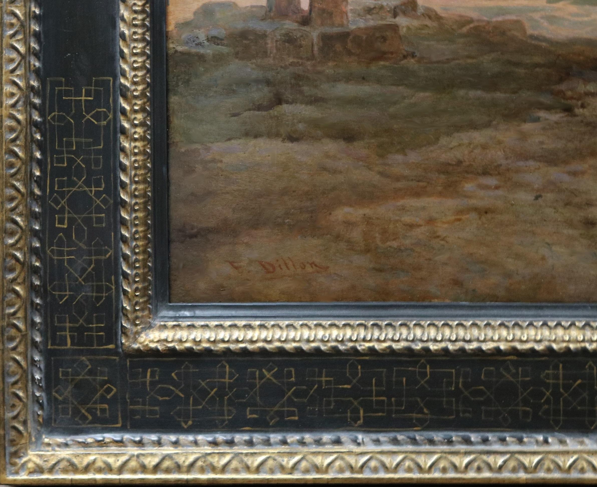 Tumbas de los sultanes - Pintura al óleo orientalista del siglo XIX Real Academia 1873 en venta 7