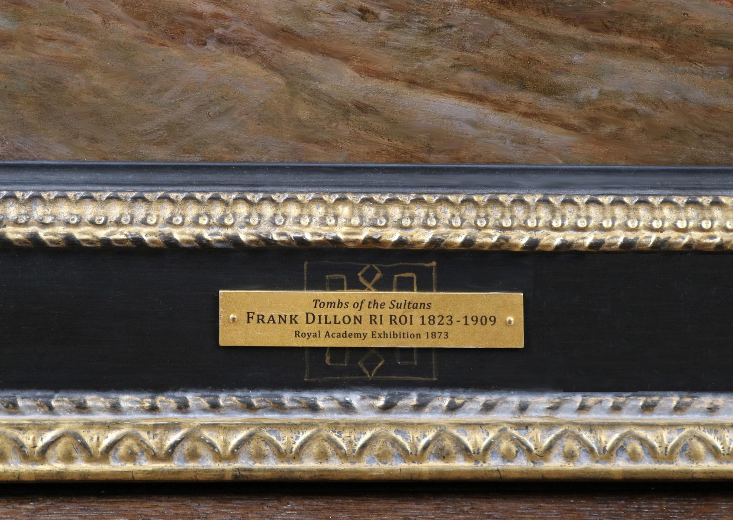 Tumbas de los sultanes - Pintura al óleo orientalista del siglo XIX Real Academia 1873 en venta 8