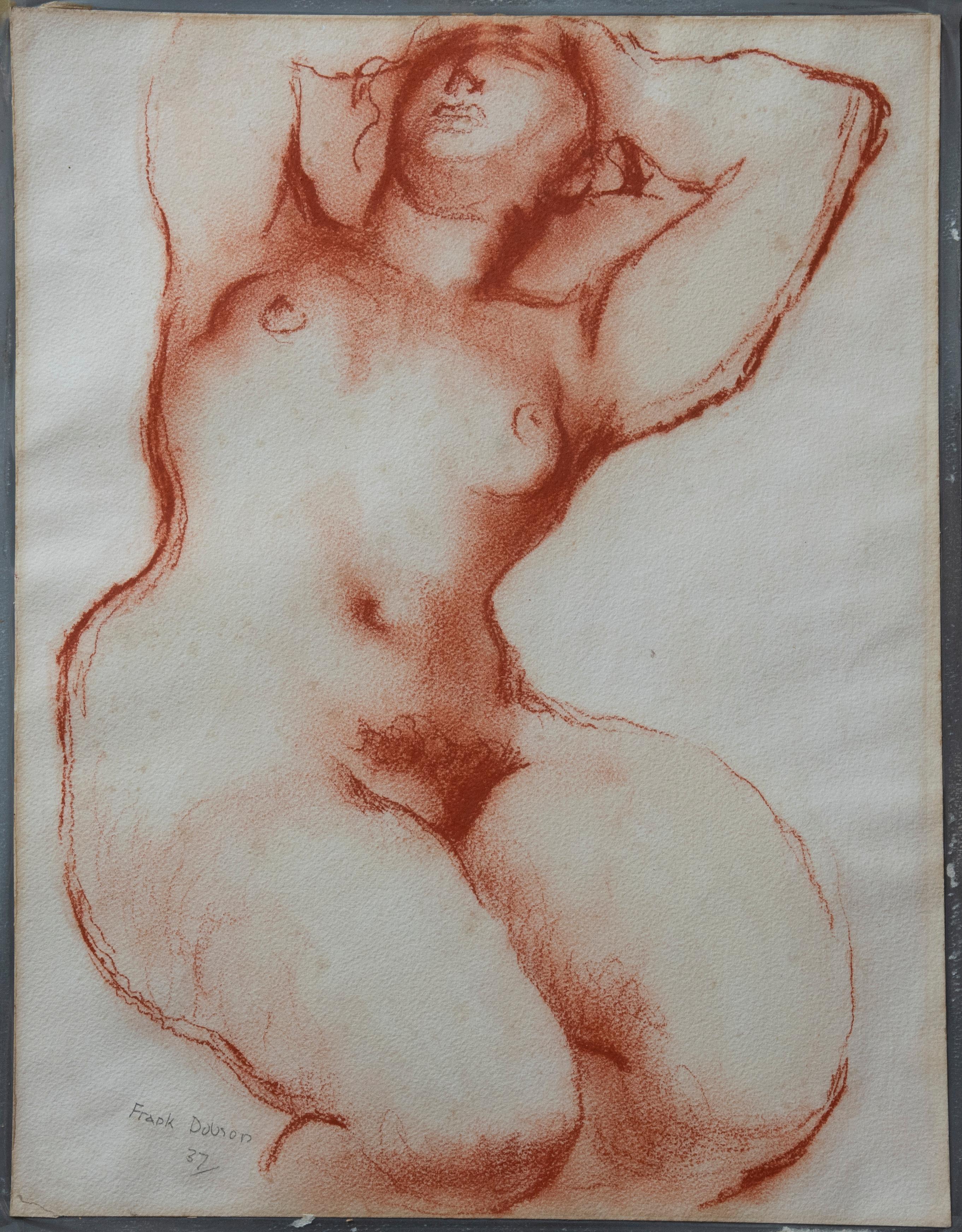 Frank Dobson Modern Drawing Female Nude  For Sale 1