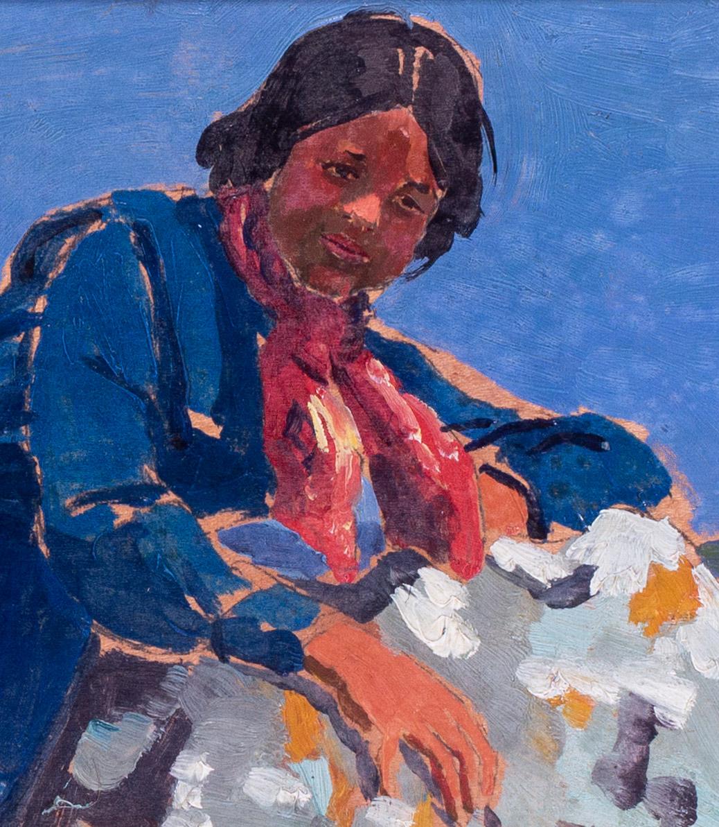 Cornish 20th Century artist Frank Dobson 'Newlyn Girl', oil painting  For Sale 1