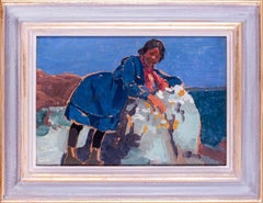 Cornish 20th Century artist Frank Dobson 'Newlyn Girl', oil painting 