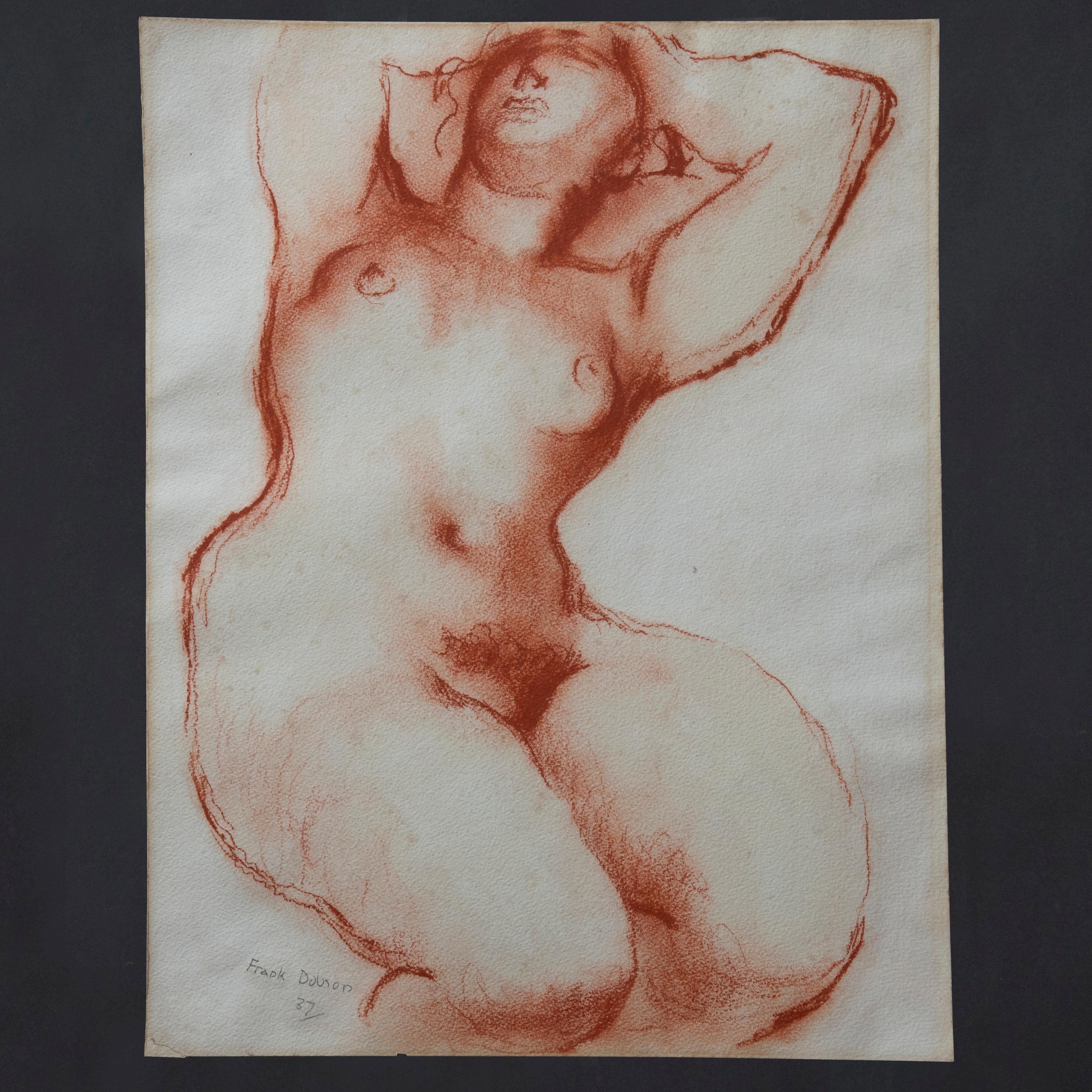 Frank Dobson Moderne Zeichnung Weiblicher Akt im Angebot 2