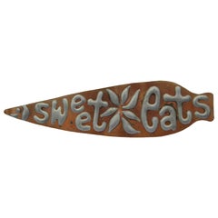 "Sweet Eats" Modern Abstract Copper Metal Fish Word Art Wall Sculpture