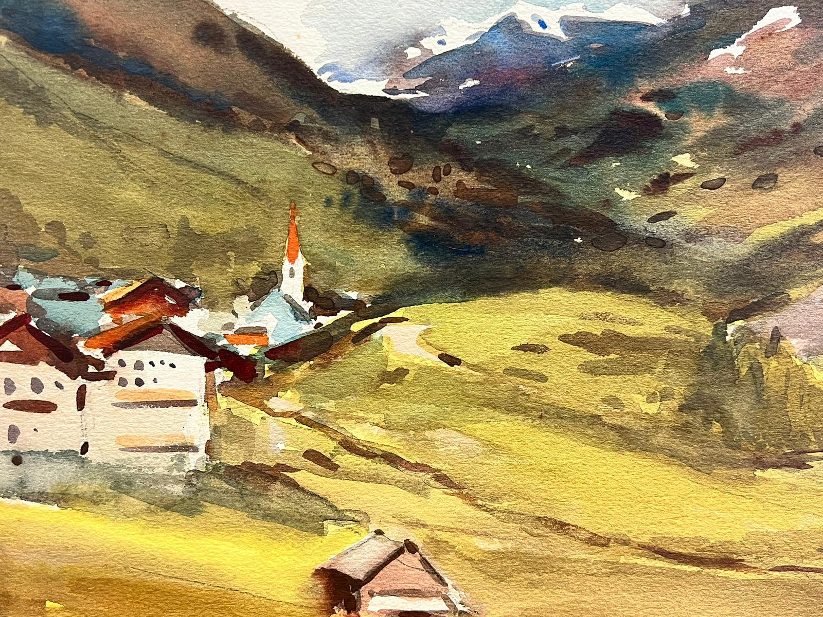 Les chalets alpins
Frank Duffield (britannique, 1908-1982)
aquarelle originale signée sur papier d'artiste épais, non encadrée
taille : 10 x 13.75 pouces
état : très bon dans l'ensemble, usure mineure des bords comme il est normal pour une œuvre non