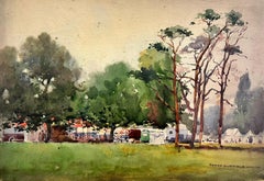 British Mid 20th Century Impressionist Painting View of a Circus in Field