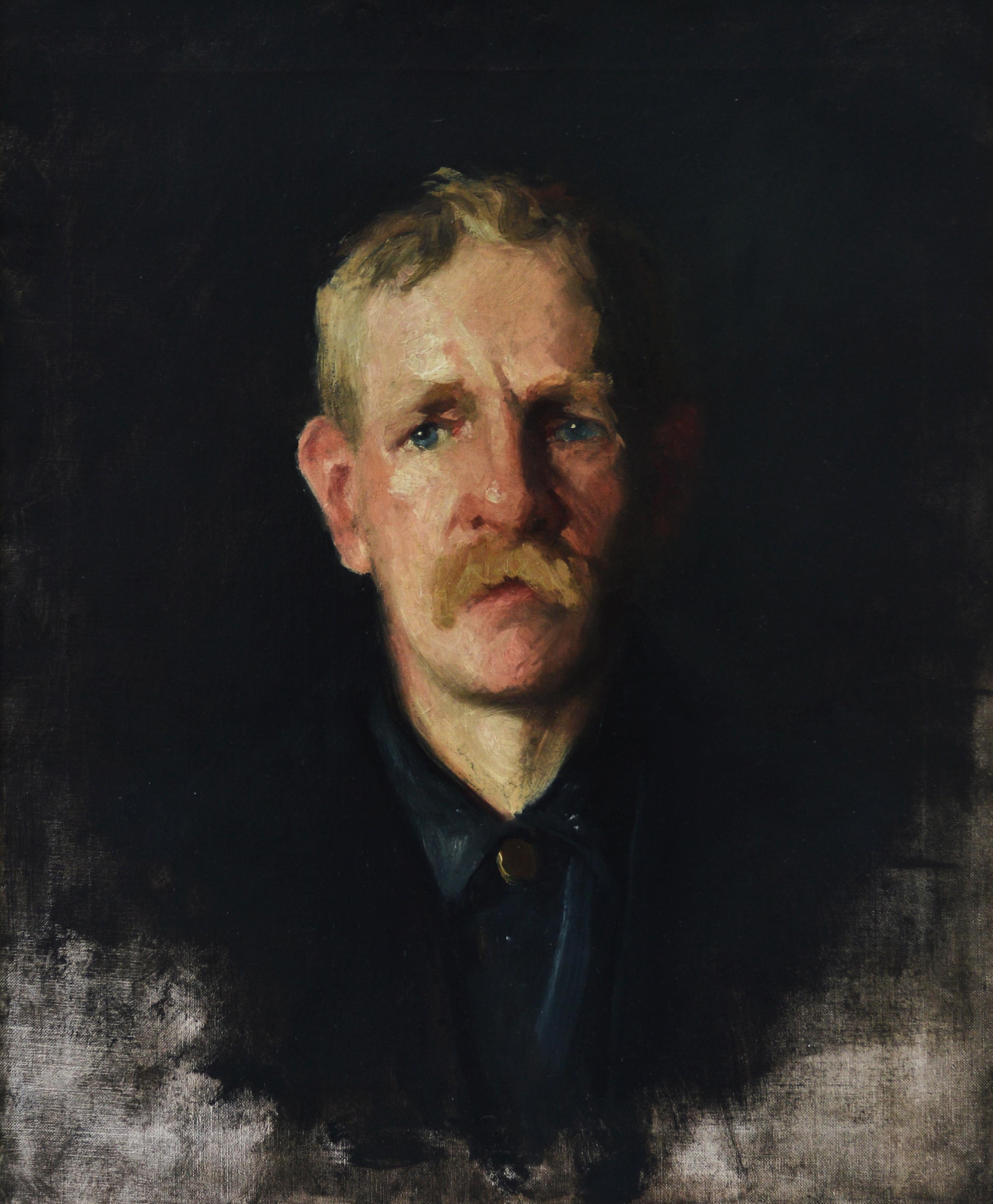 Portrait of a Blonde Man  - Painting by Frank Duveneck