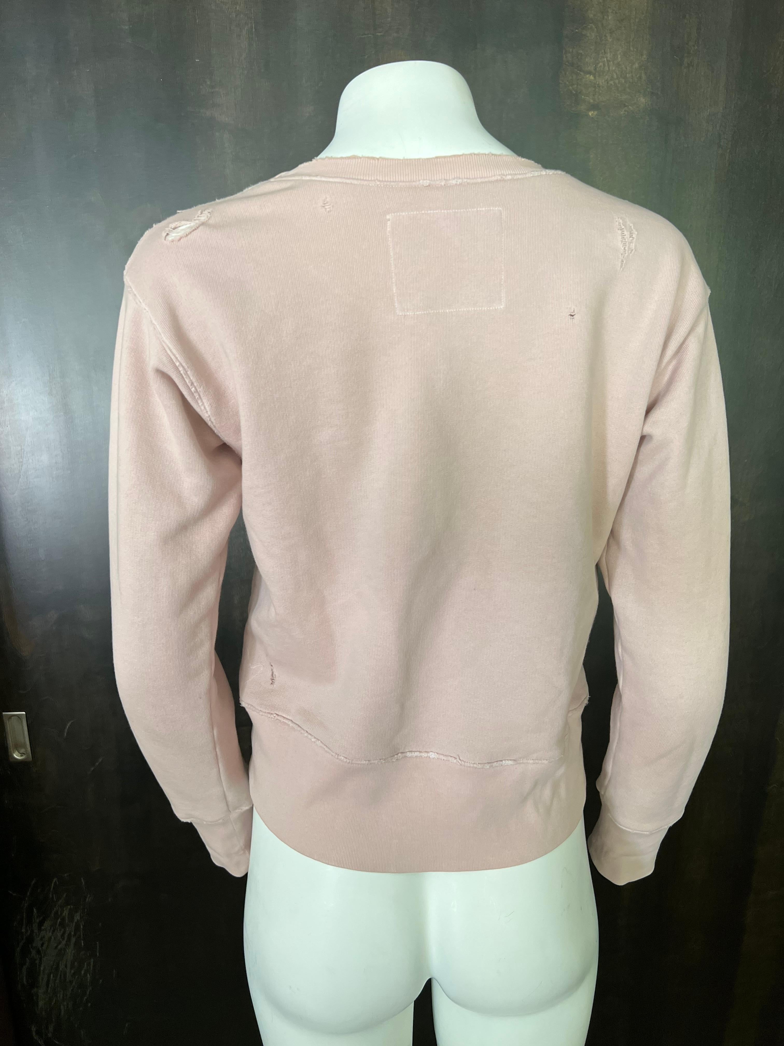 Frank & Eileen Tee Lab Rosa Love Sweatshirt Top aus Baumwolle, Größe XS im Zustand „Hervorragend“ im Angebot in Beverly Hills, CA