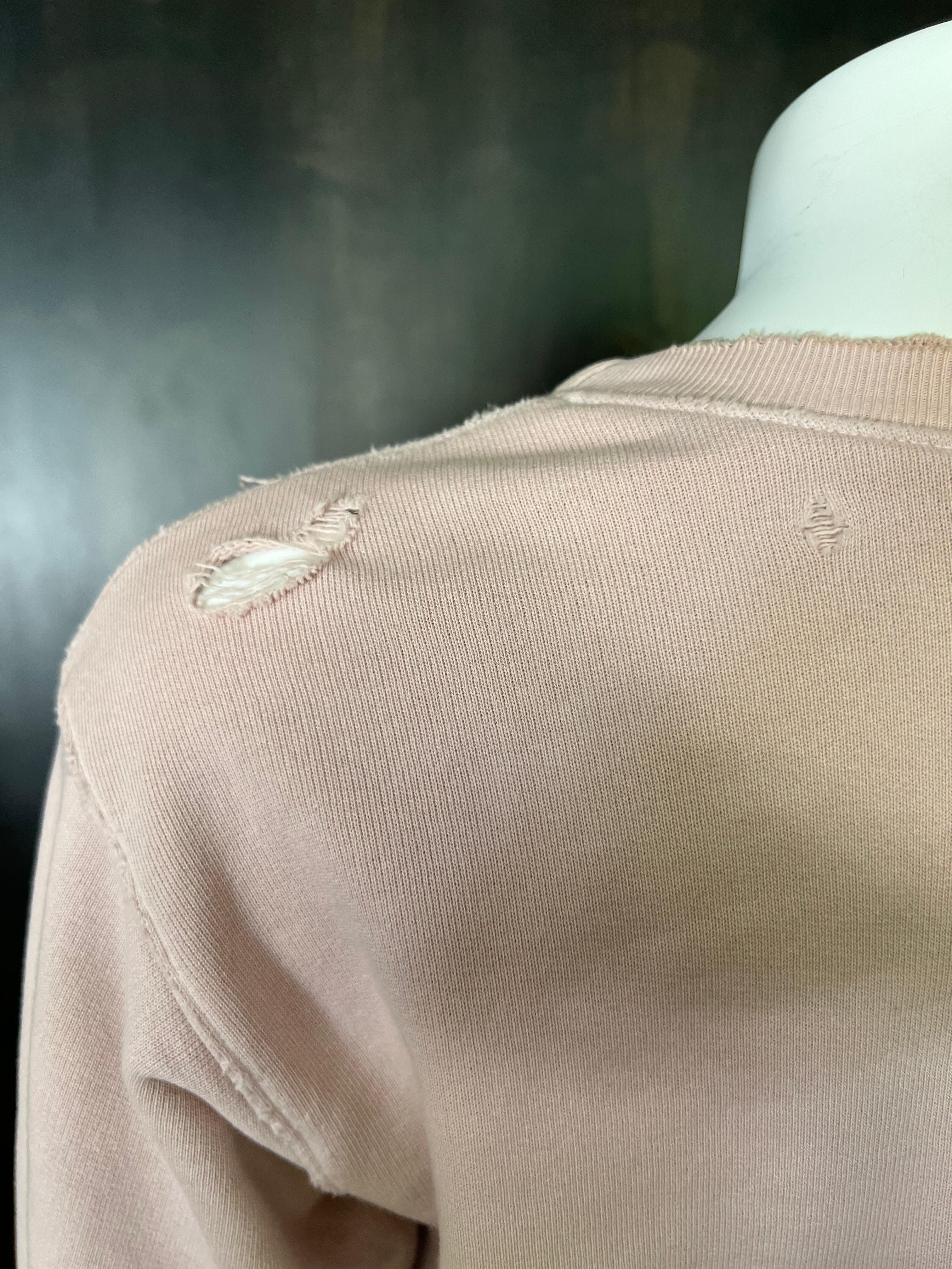 Beige Frank & Eileen Tee Lab Pink Love Cotton Sweatshirt Top, Size XS For Sale