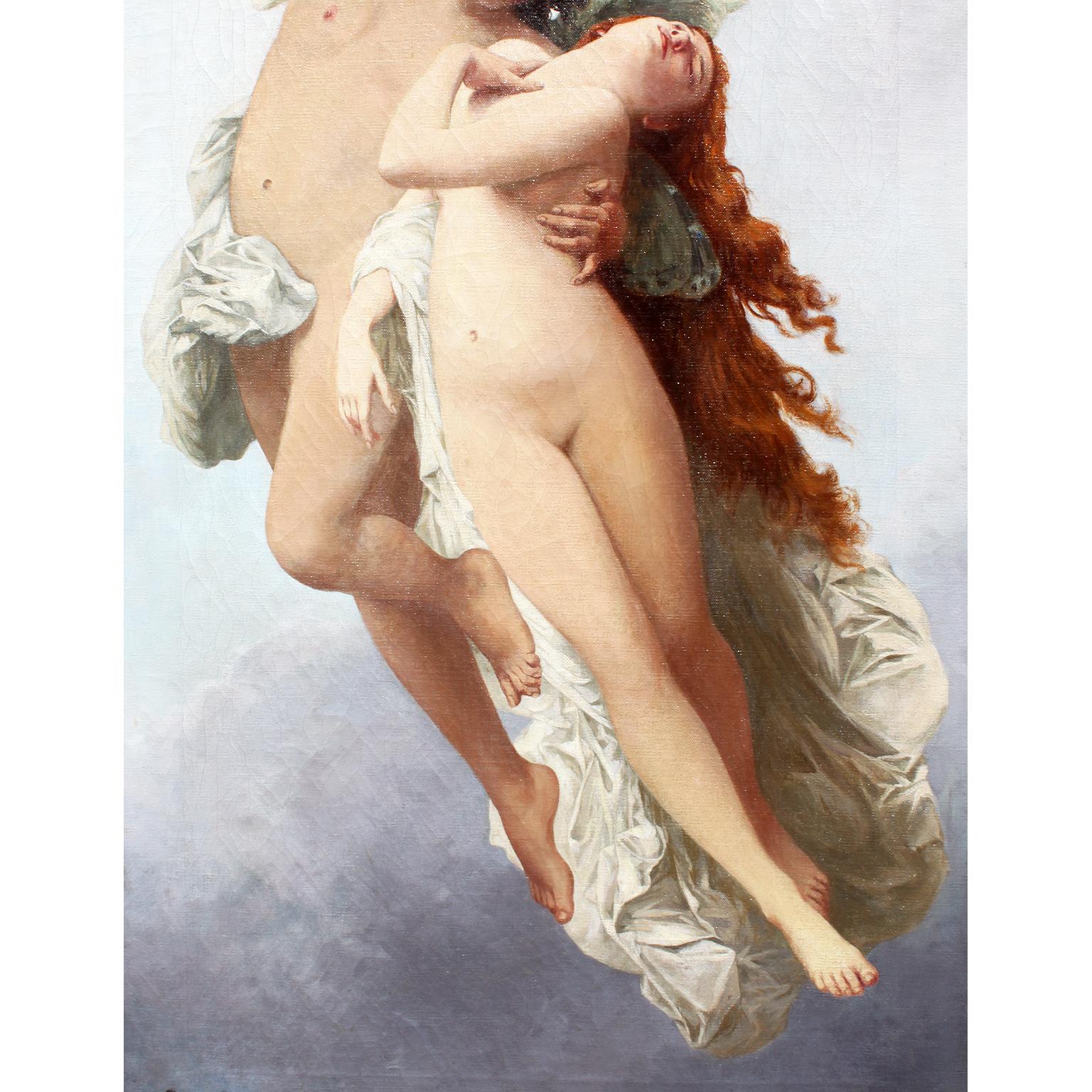 Frank Enders, Oil on Canvas Cupid and Psyche after Bouguereau In Good Condition In Los Angeles, CA