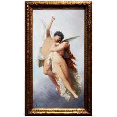 Used Frank Enders, Oil on Canvas Cupid and Psyche after Bouguereau