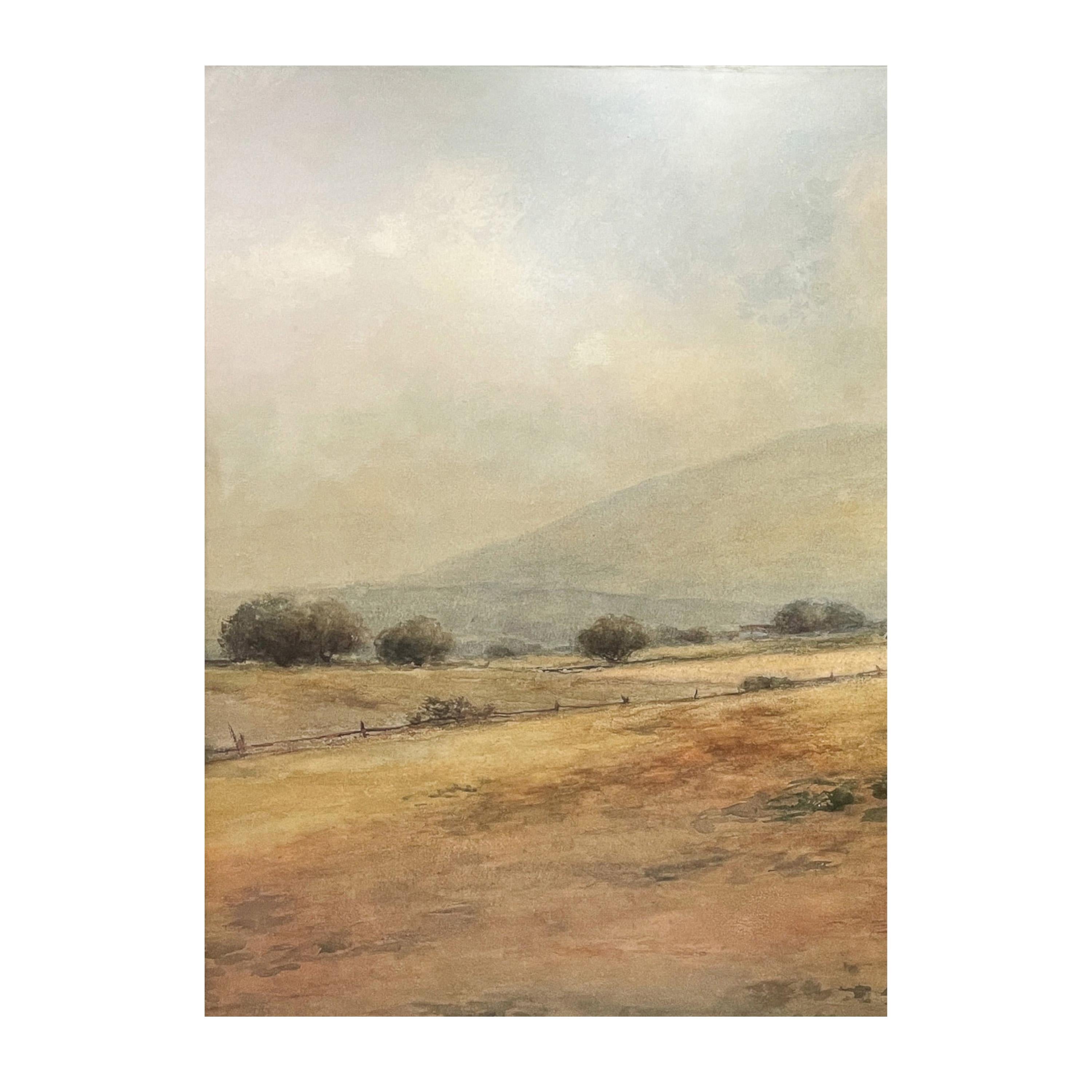 Ancienne aquarelle américaine Bucks County Pennslyvania Horses Farm 1910 en vente 3