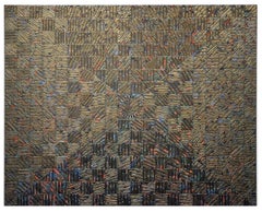 Untitled Light Cage #9, Geometrical and Textural Abstract Painting