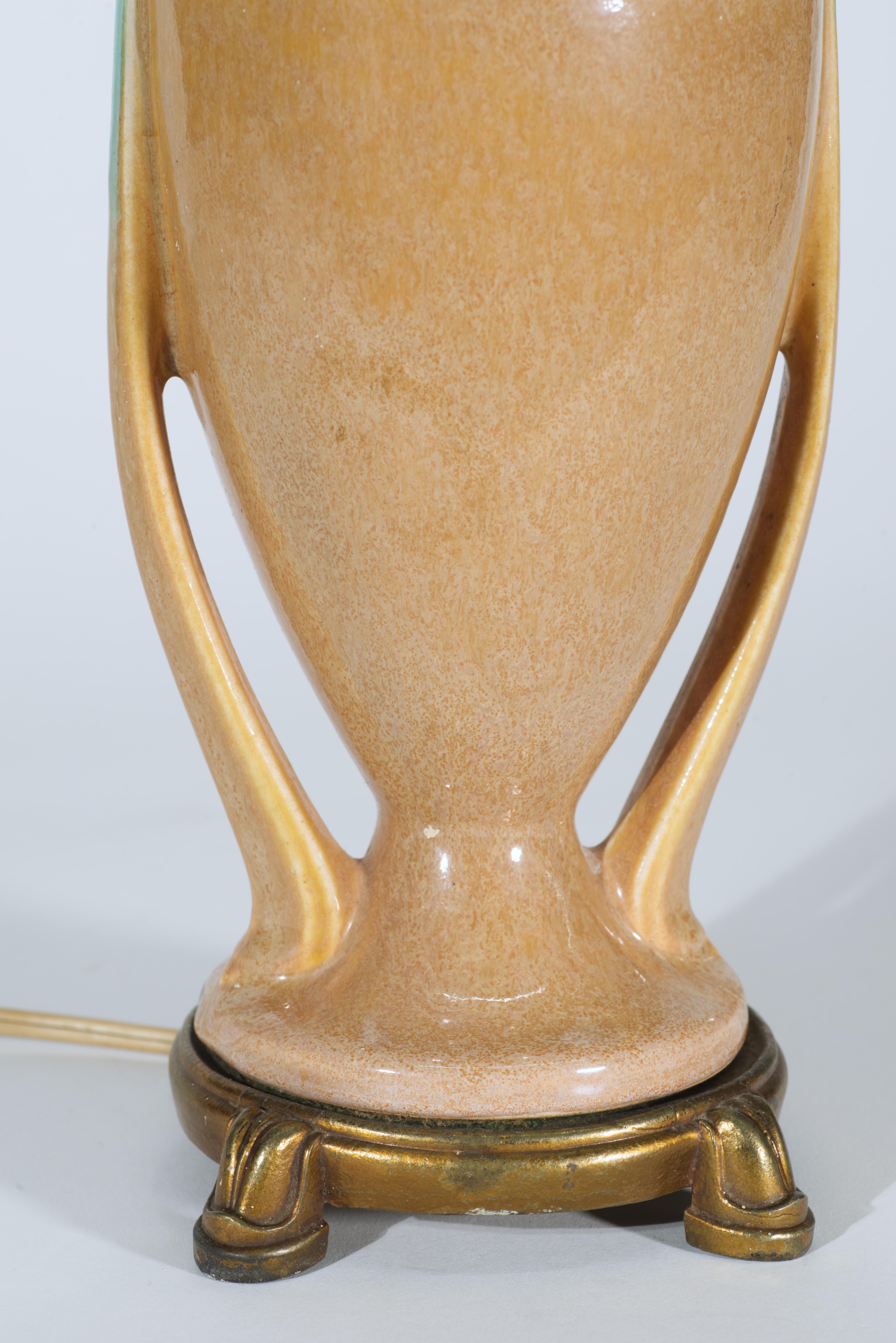 Céramique Lampe de table Art Déco Frank Ferrell pour Roseville Pottery, 1935 en vente