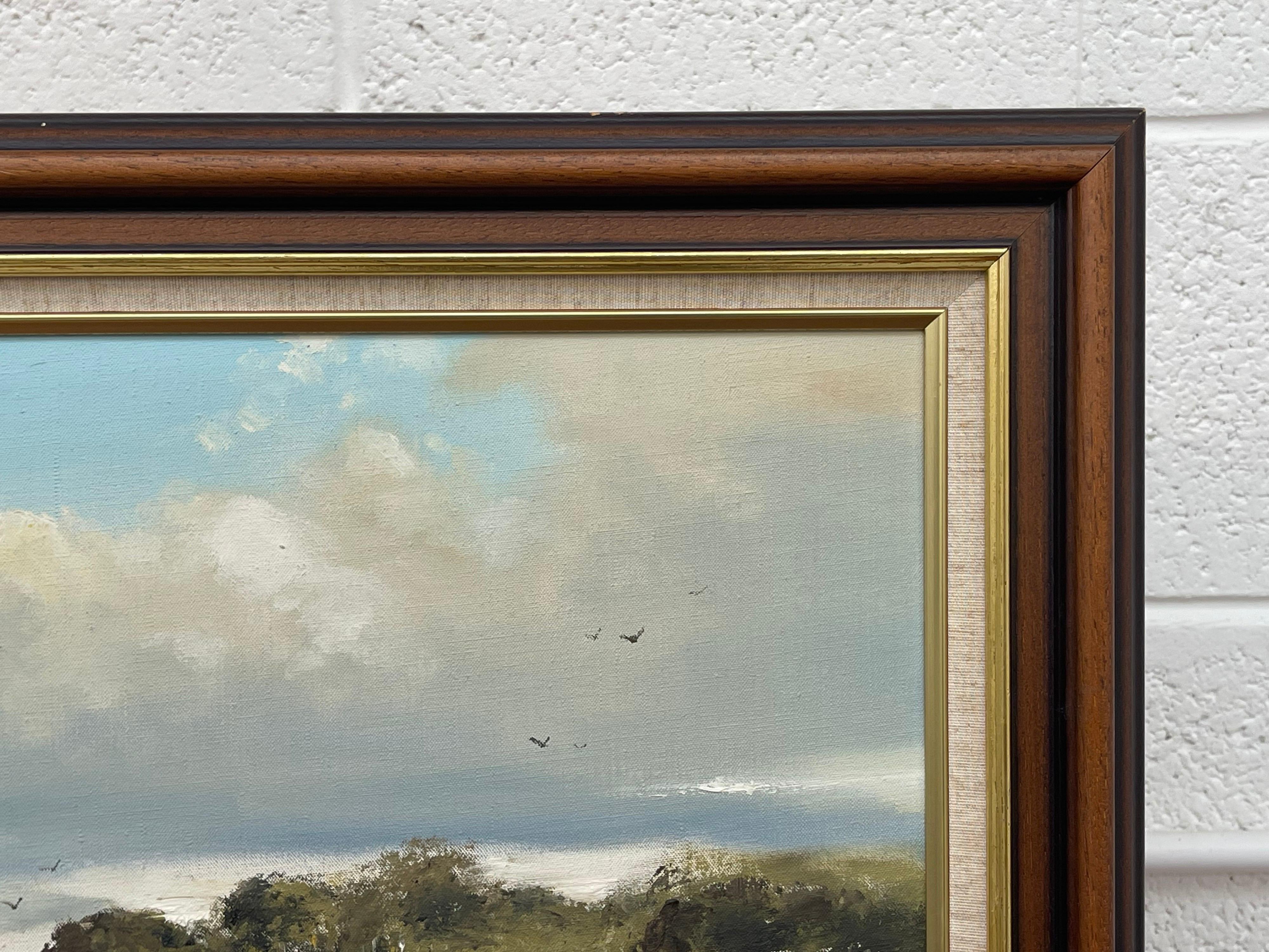 Paysage marin d'Irlande avec bateaux et personnages par un artiste irlandais contemporain en vente 5