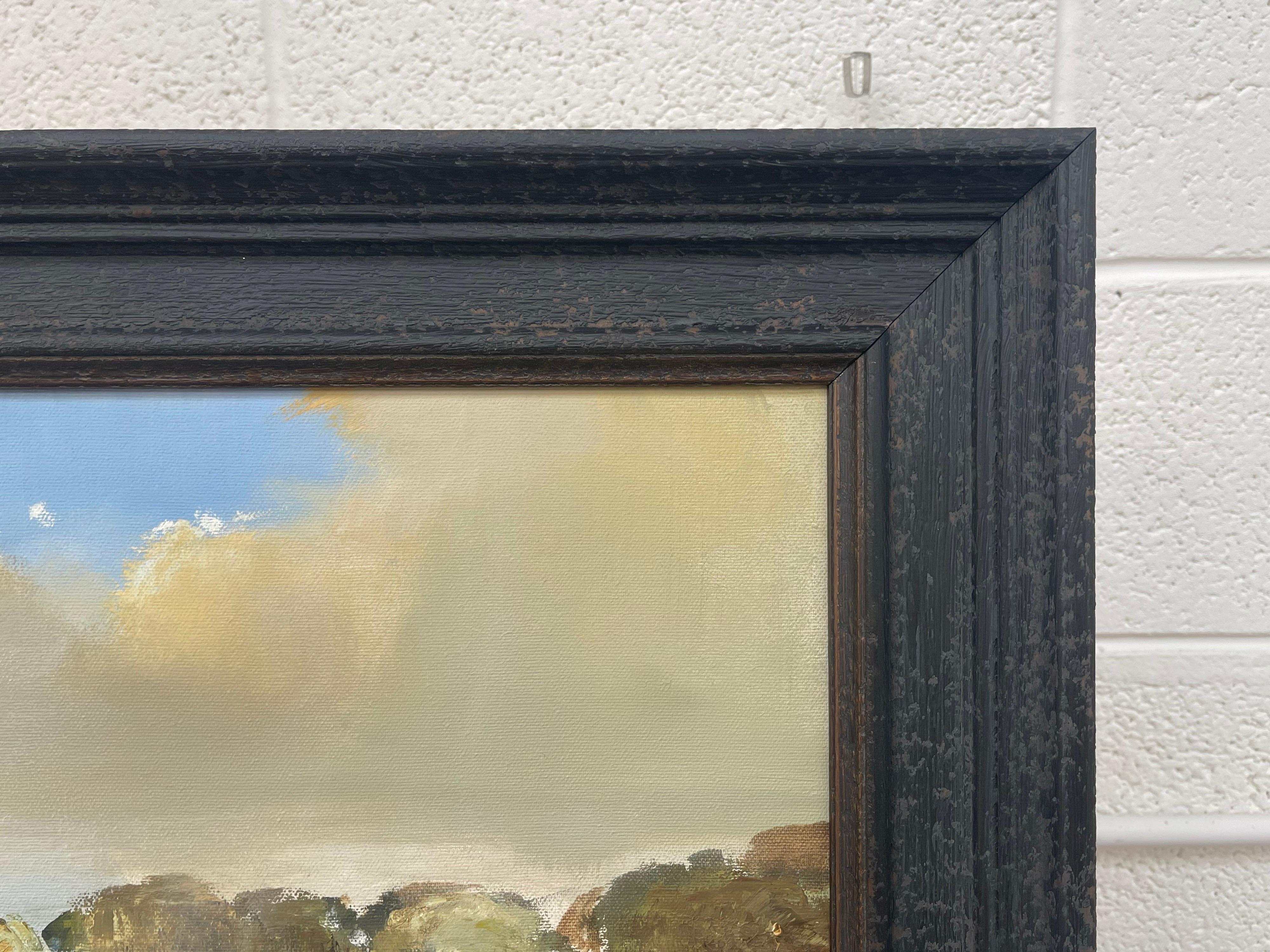 Paysage marin d'Irlande avec bateaux et personnages par un artiste irlandais contemporain en vente 2