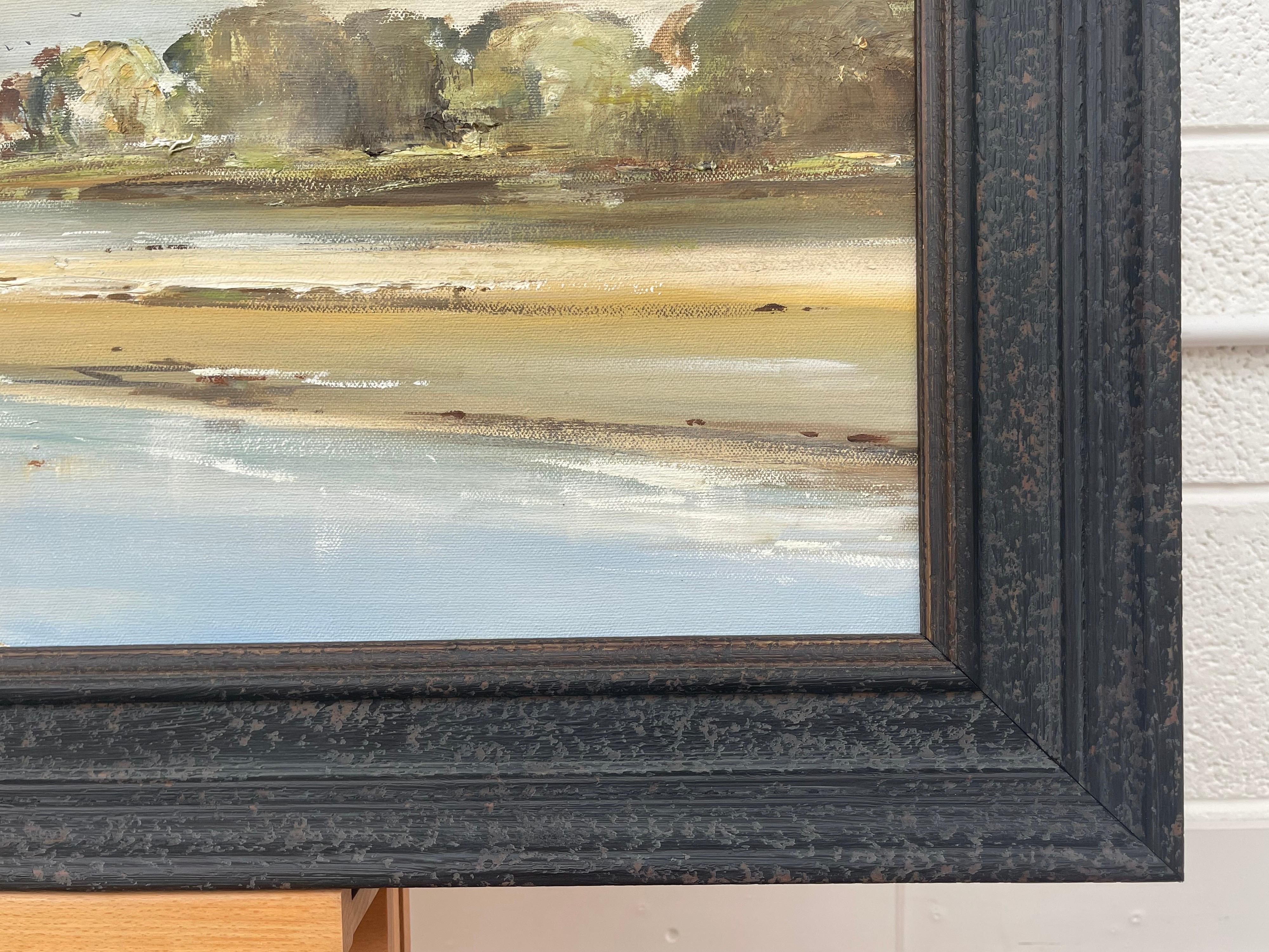 Paysage marin d'Irlande avec bateaux et personnages par un artiste irlandais contemporain en vente 3