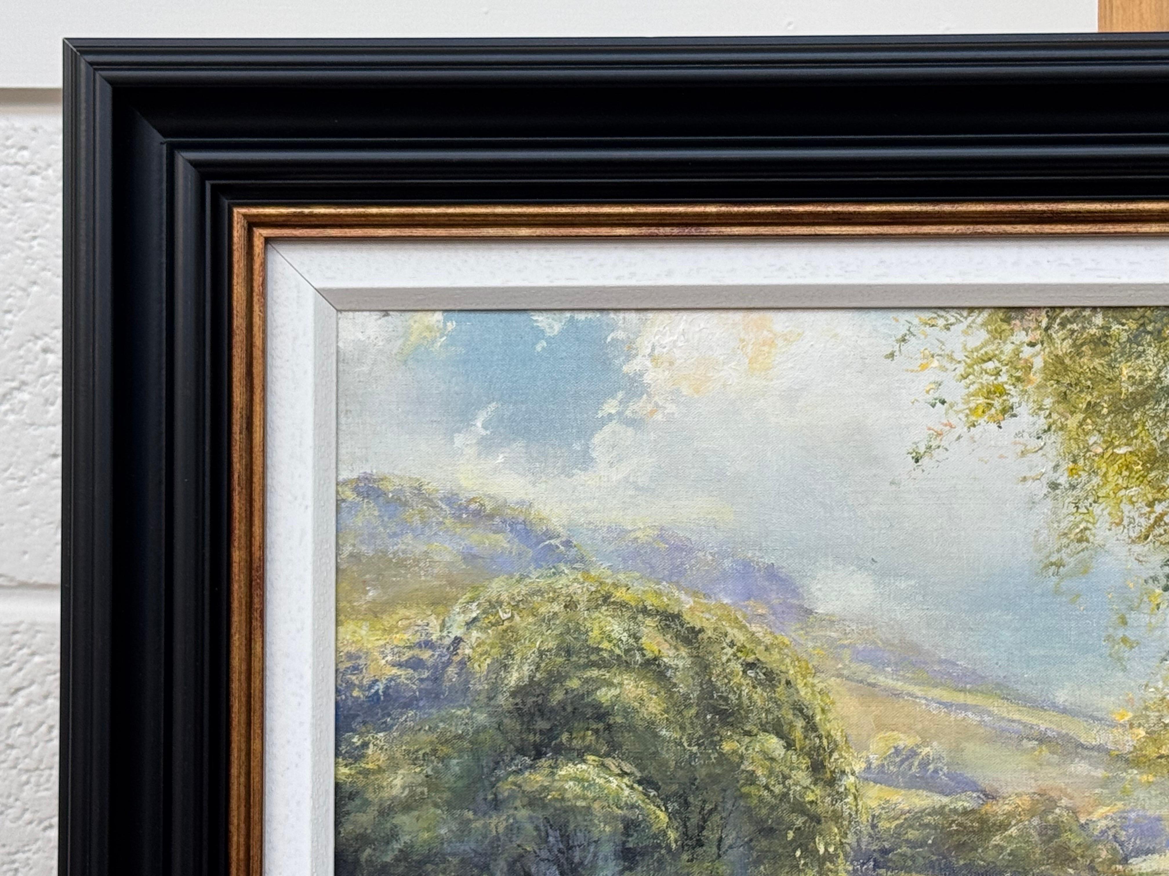 Remote Cottage in einer mit Bäumen gefütterten Flusslandschaft in Irland von moderner irischer Künstlerin im Angebot 3