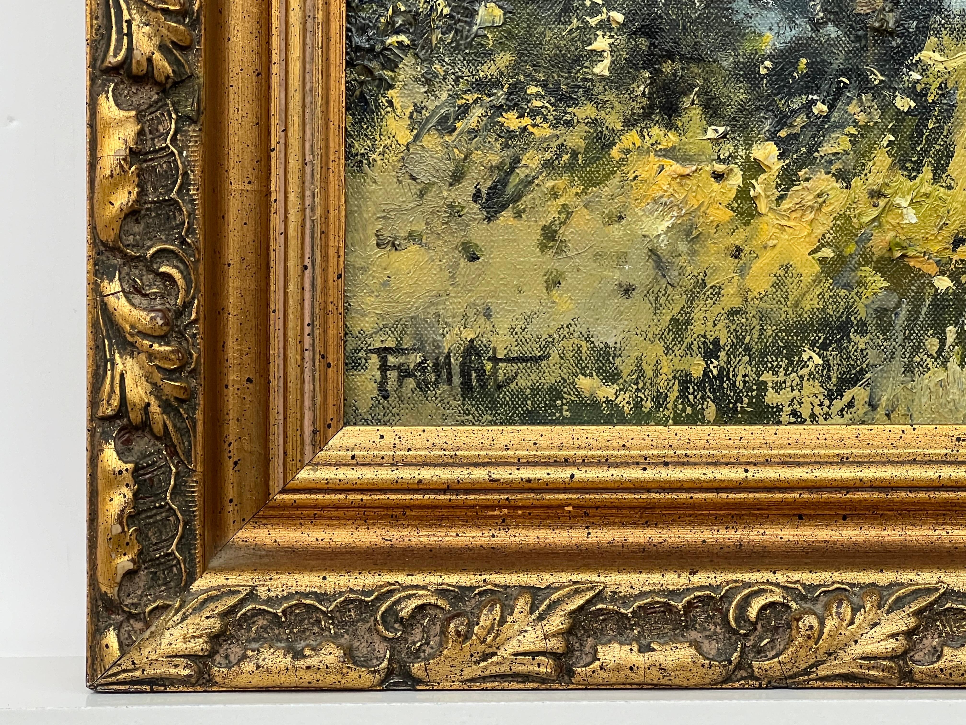Pecora vicino a un idilliaco paesaggio fluviale alberato in Irlanda, opera di un artista irlandese moderno in vendita 1