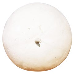 Naturalistic White Round Lifesize Decorative Watermelon Porcelain Sculpture