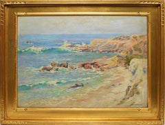 Impressionist Oil Painting View of Laguna Beach California by Frank French