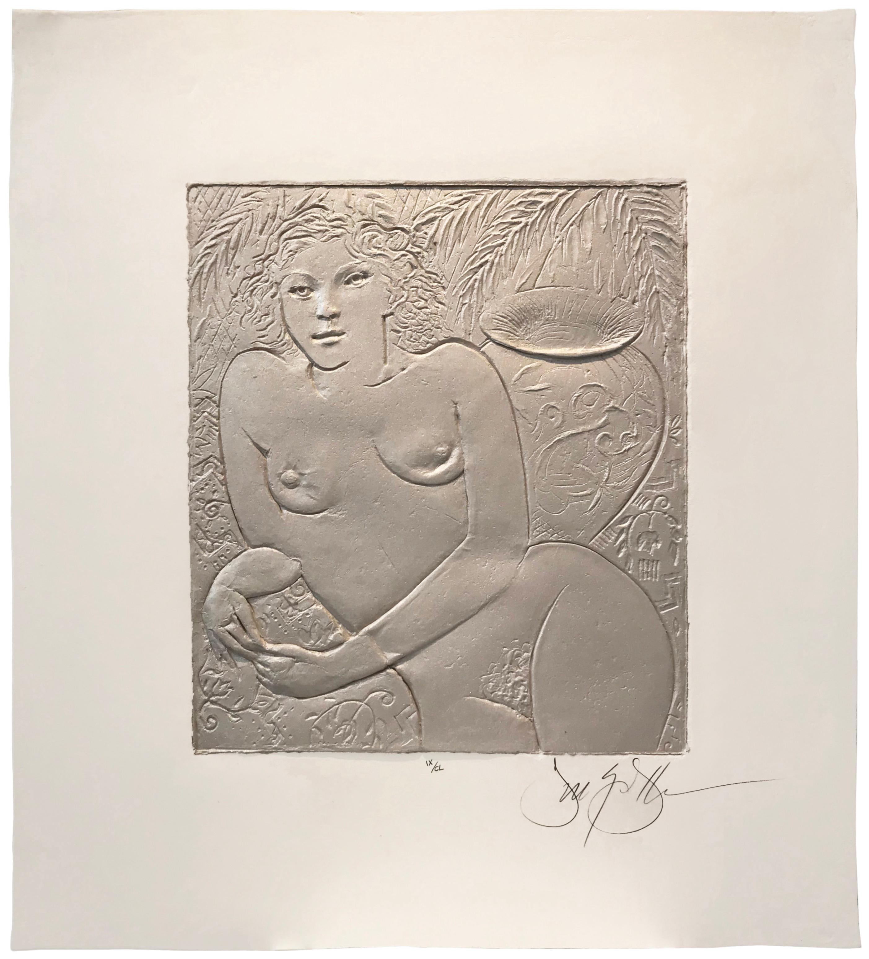 Frank Gallo Figurative Sculpture - Chris, Nude with Vase