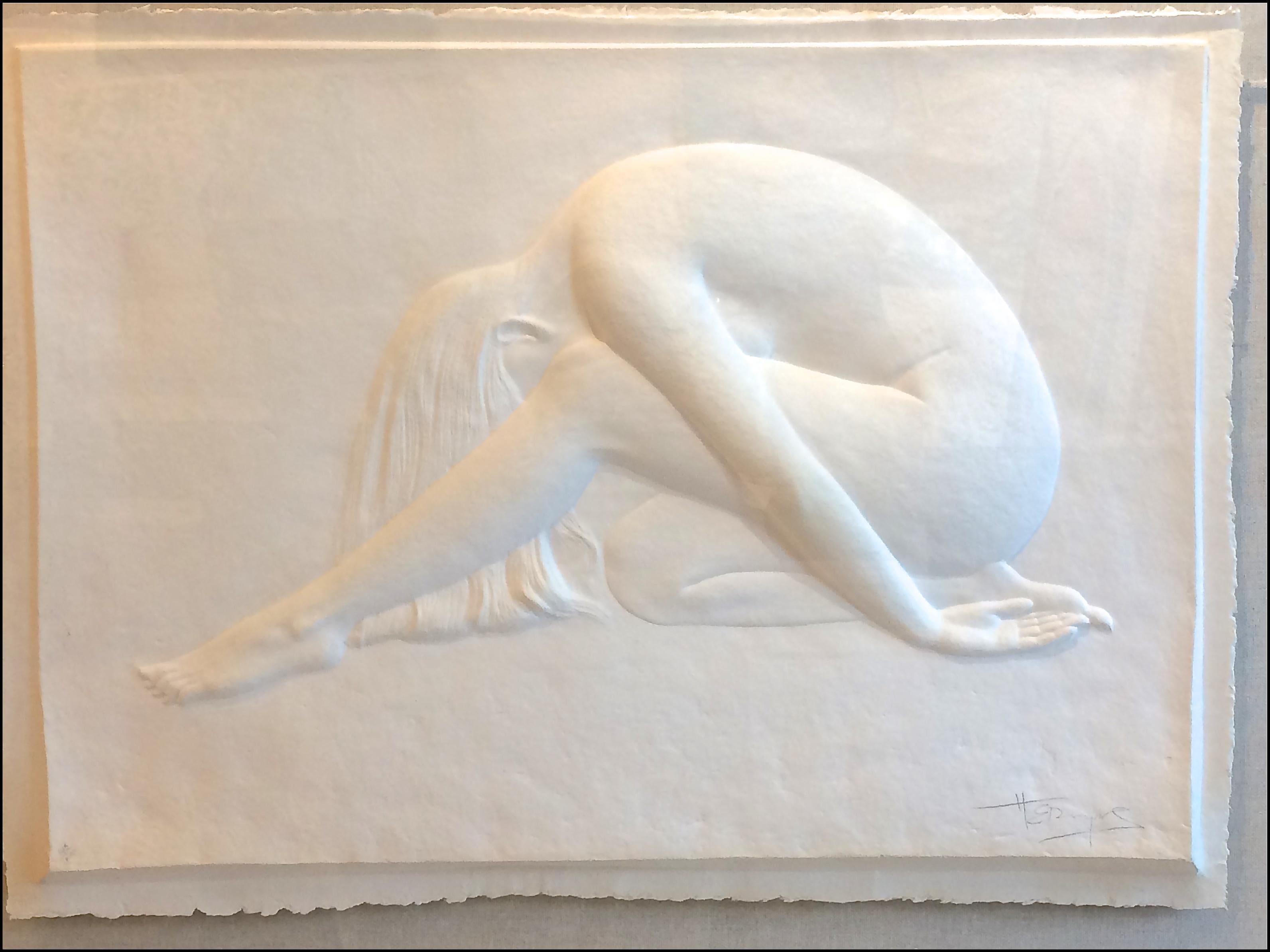 Frank Gallo Figurative Sculpture - Nude Cast Paper Wall Sculpture