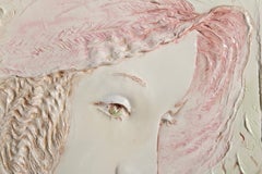 Pink Hat, Impressionist Portrait on Ceramic Tile by Frank Gallo
