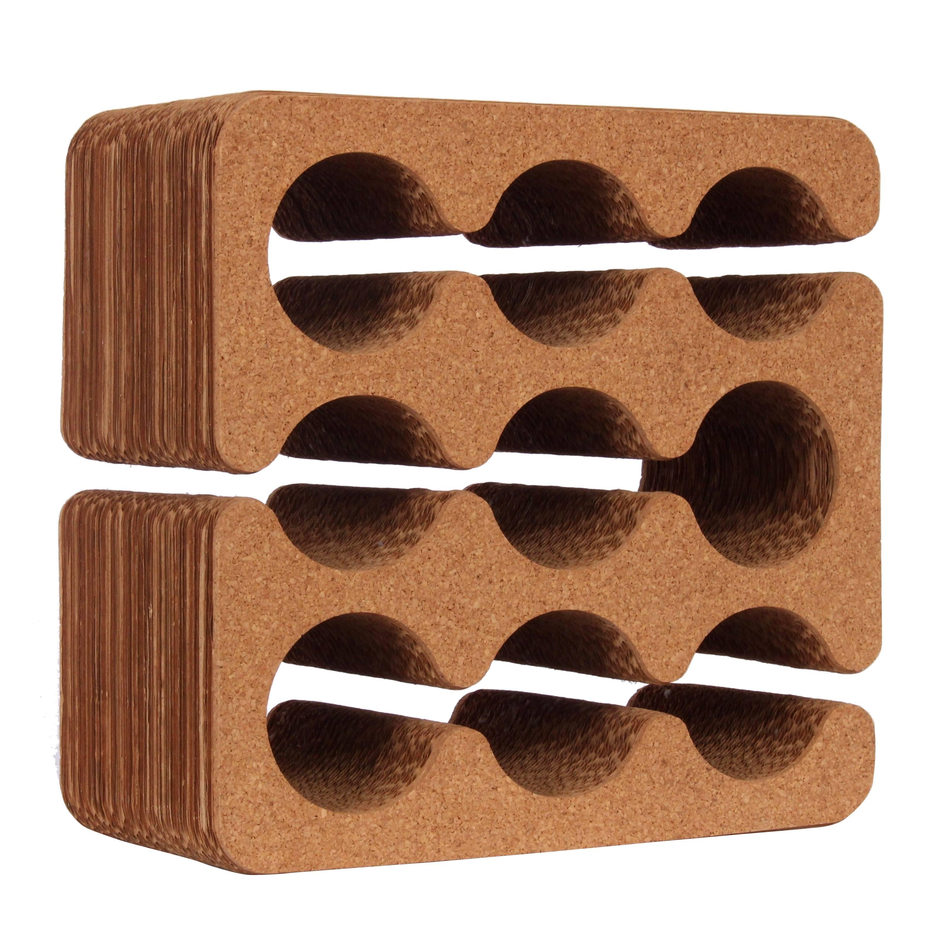 Frank Gehry Cork & Corrugated Cardboard Nine Bottle Wine Rack, C. 1980