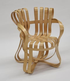 Frank Gehry Cross Check Chair Bent Maple Wood with Arms Knoll International USA