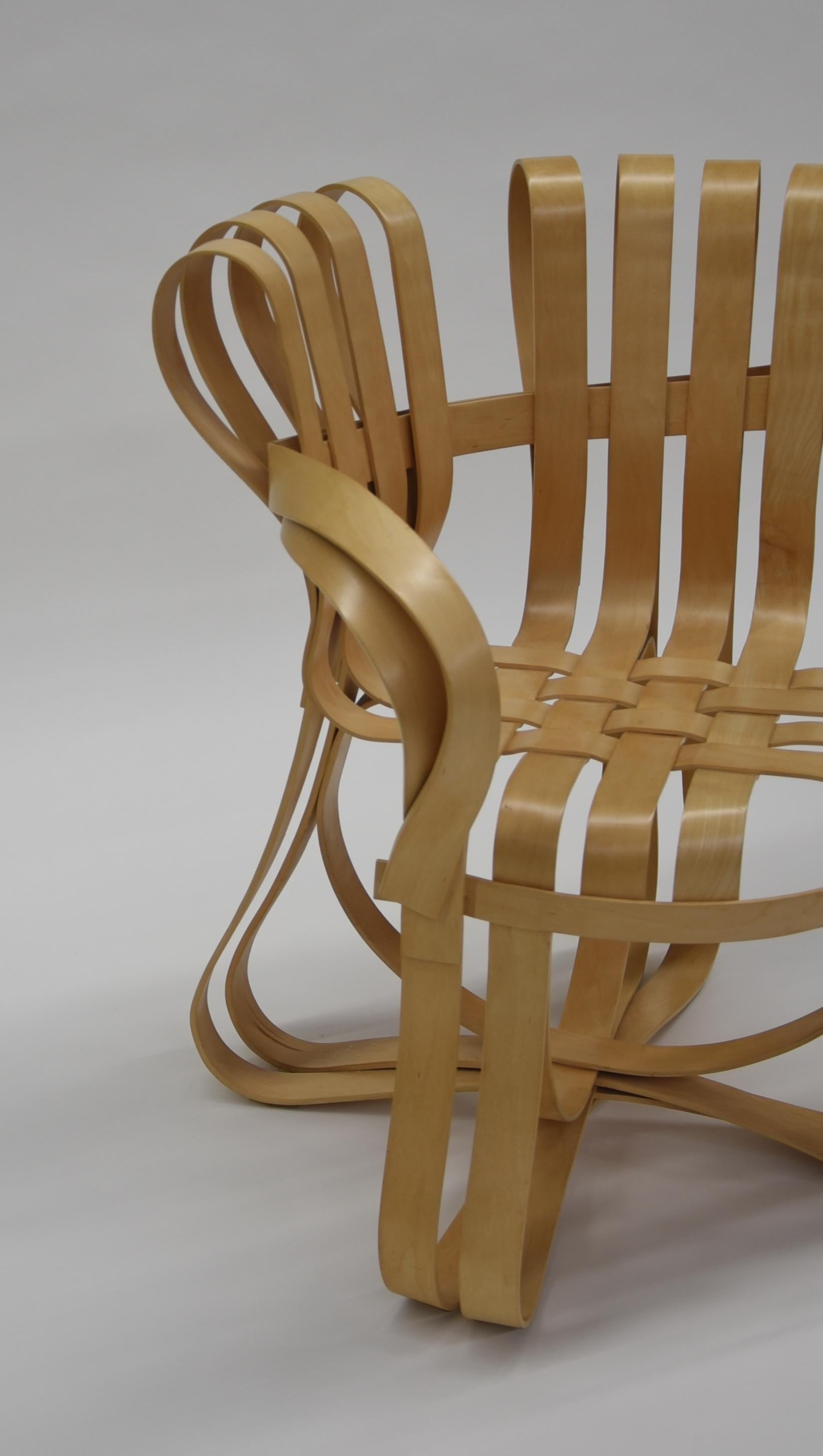 Frank Gehry Cross Check-Stuhl aus gebogenem Ahornholz mit Armlehnen Knoll International USA (Skandinavische Moderne) im Angebot