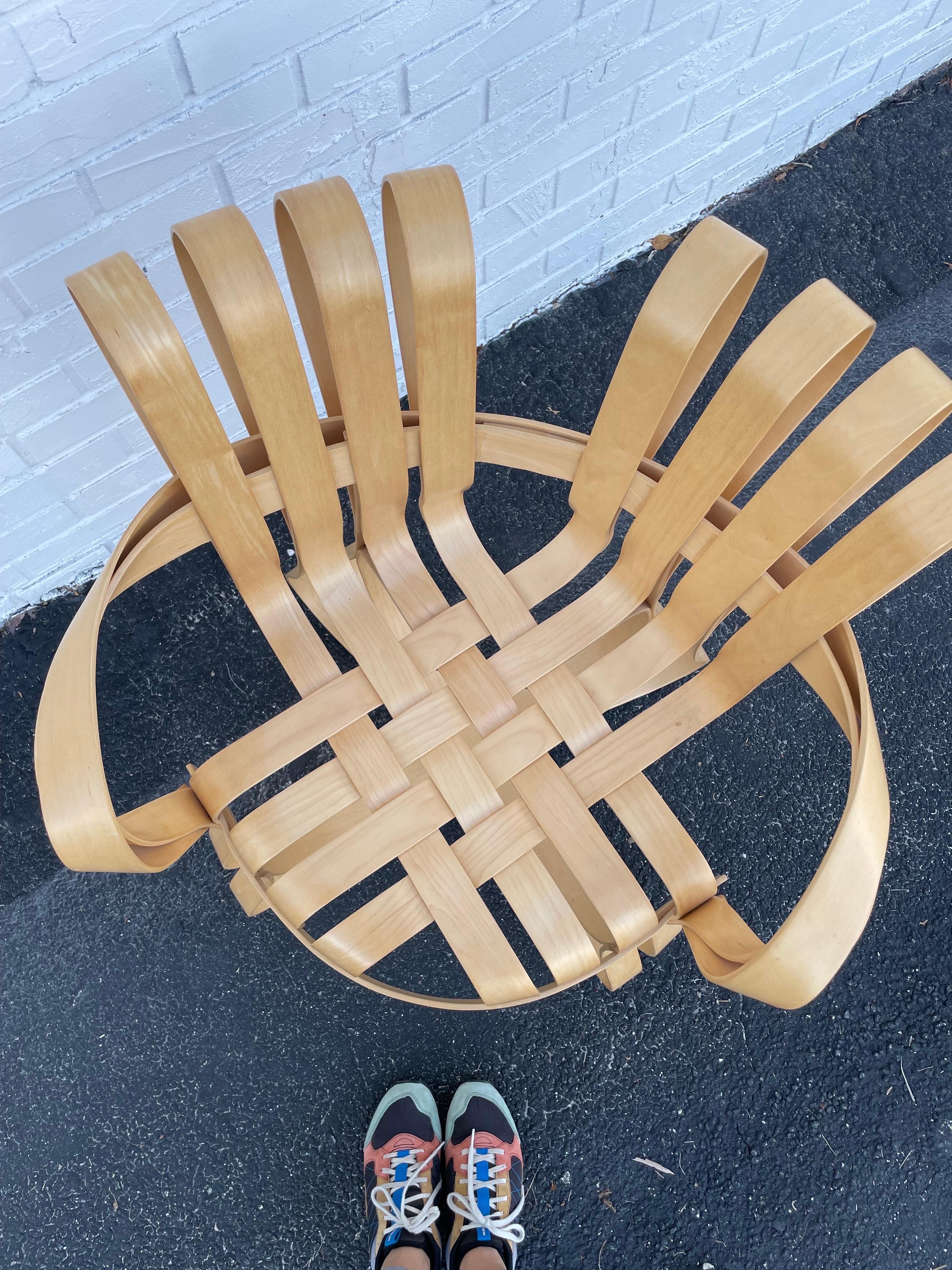 1990s Frank Gehry Cross Check Chair for Knoll. Original Knoll Cushion. Stamped.