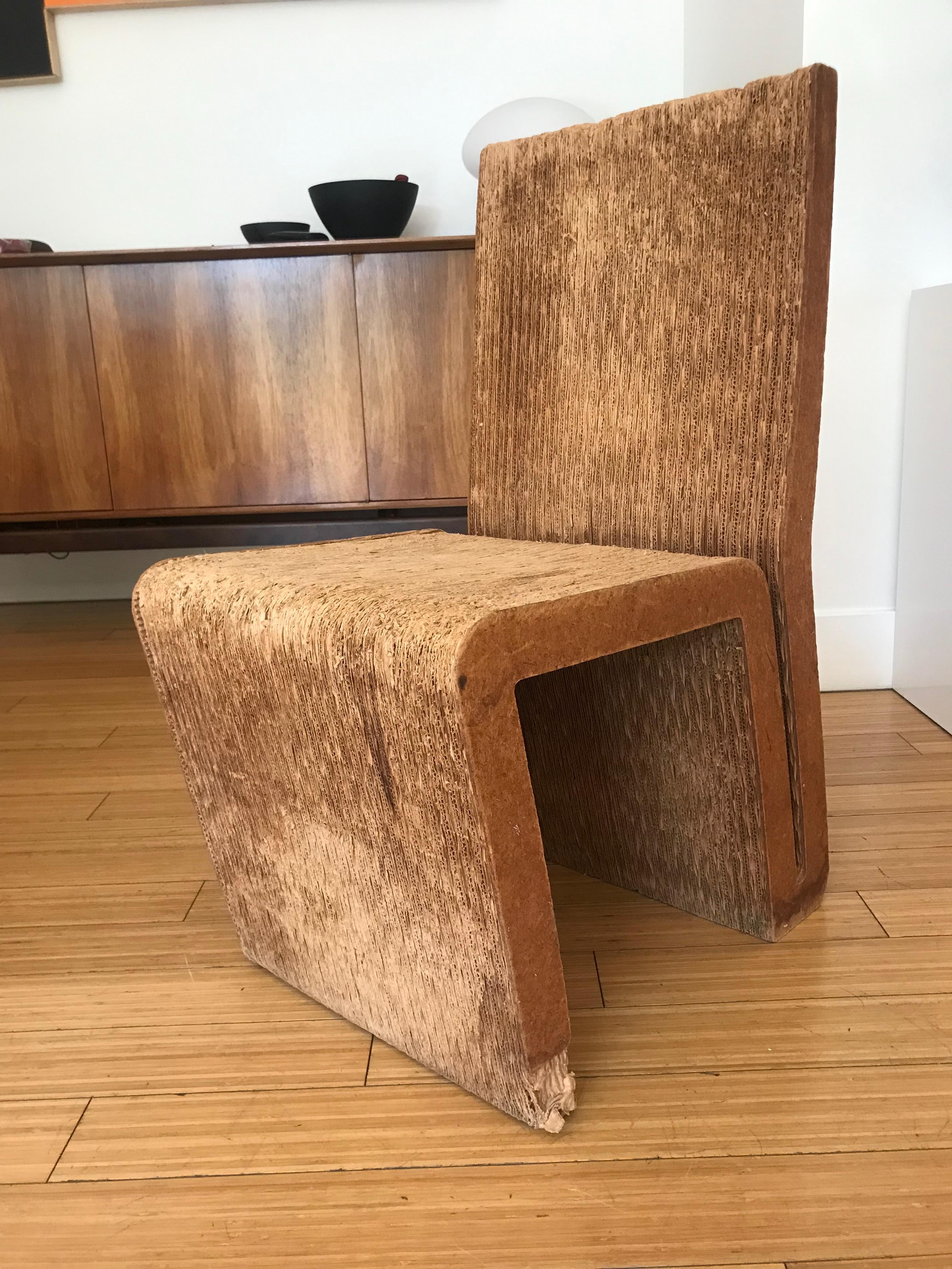 American Frank Gehry 'Easy Edges' Chair Art Object, 1970s