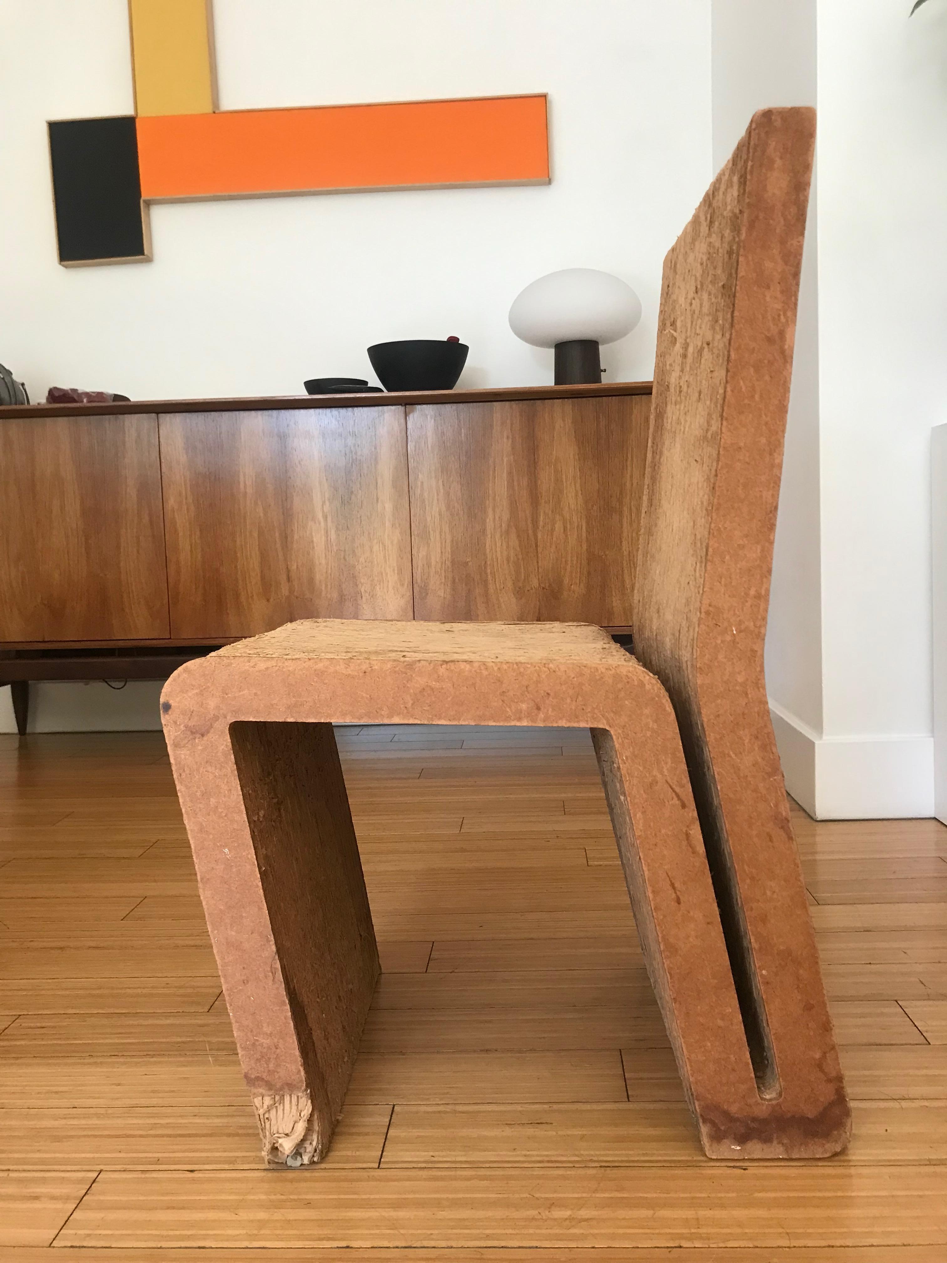 Pressed Frank Gehry 'Easy Edges' Chair Art Object, 1970s